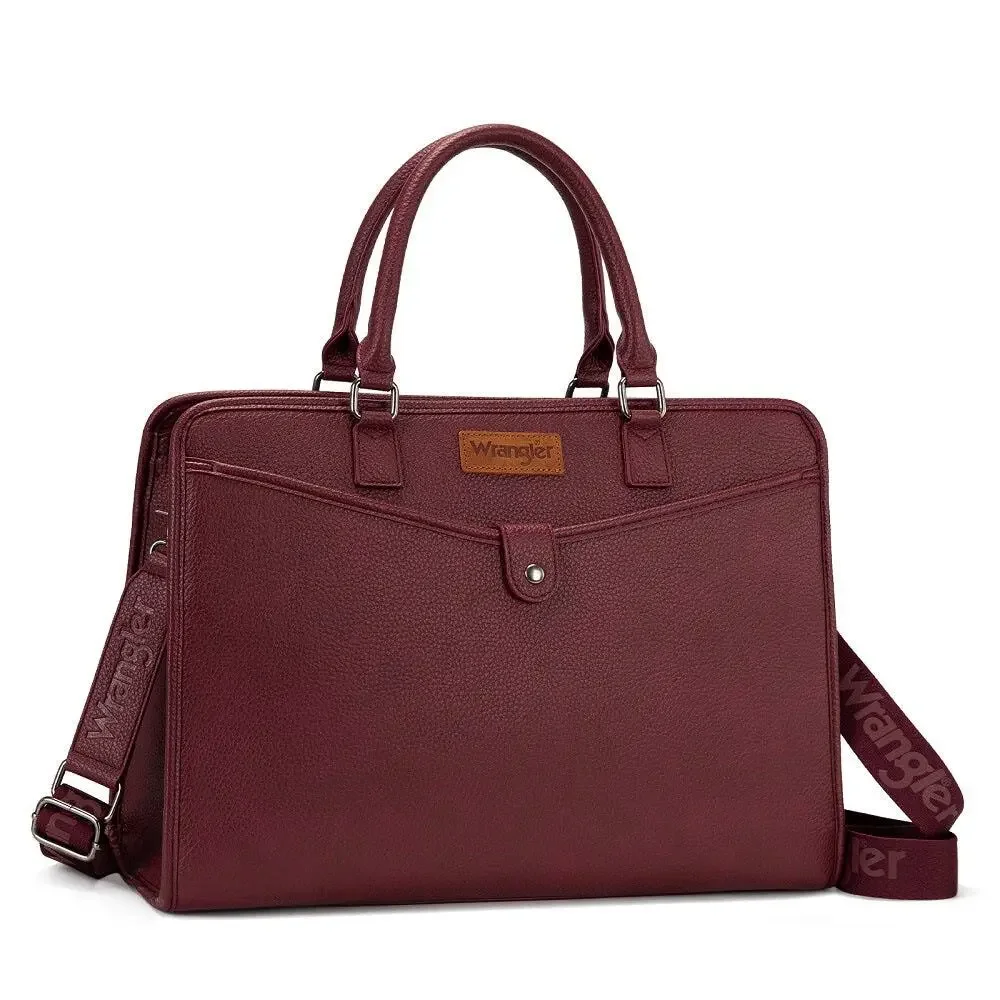 Wrangler Burgundy Laptop/Multi-Use Briefcase Bag